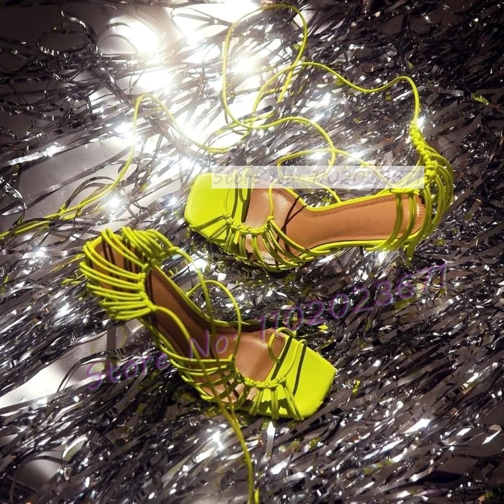 Sandal Strappy Heeled - Sandal wanita seksi bertali bertali bertali