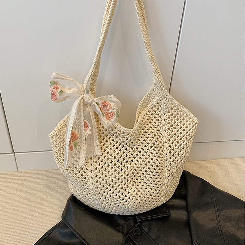 Tas Tote Renda Musim Panas Wan - Crochet Bag Raffia ulasan dan harga