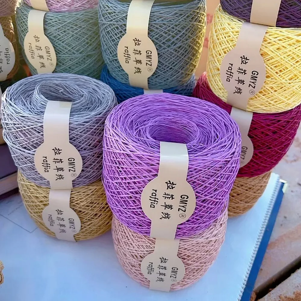 220M/Roll Benang Rafia Tanaman - Crochet Bag Raffia ulasan dan harga